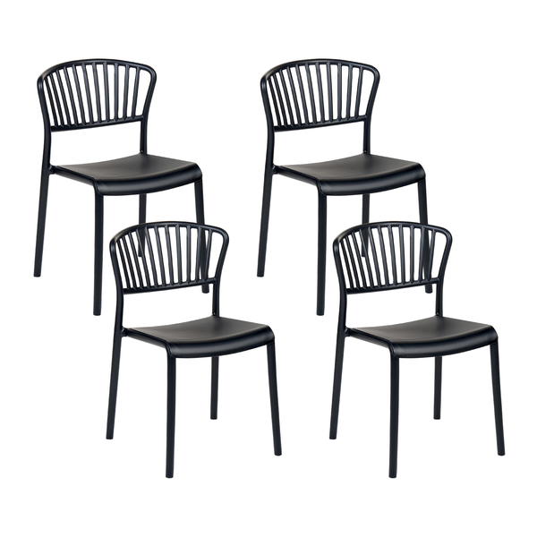 Gartenstuhl 4er Set GELA Schwarz