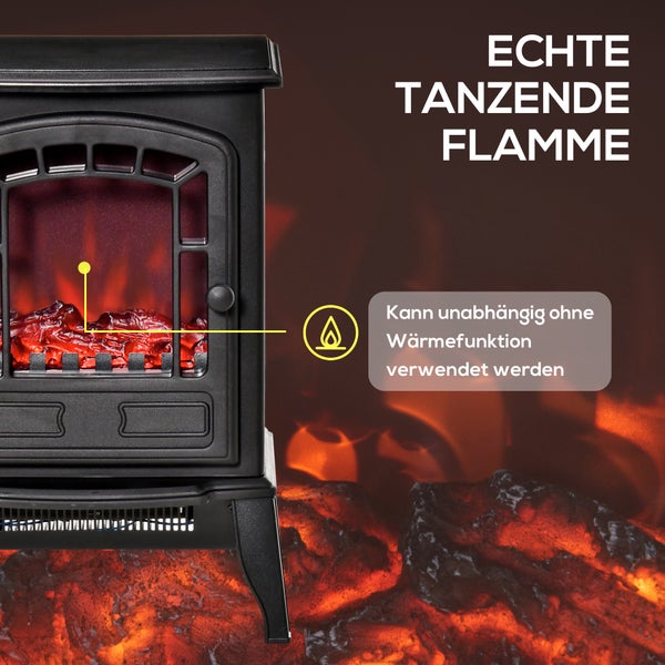 Elektrokamin mit simulierten Flammen, die unabhängig von der Heizfunktion verwendet werden können