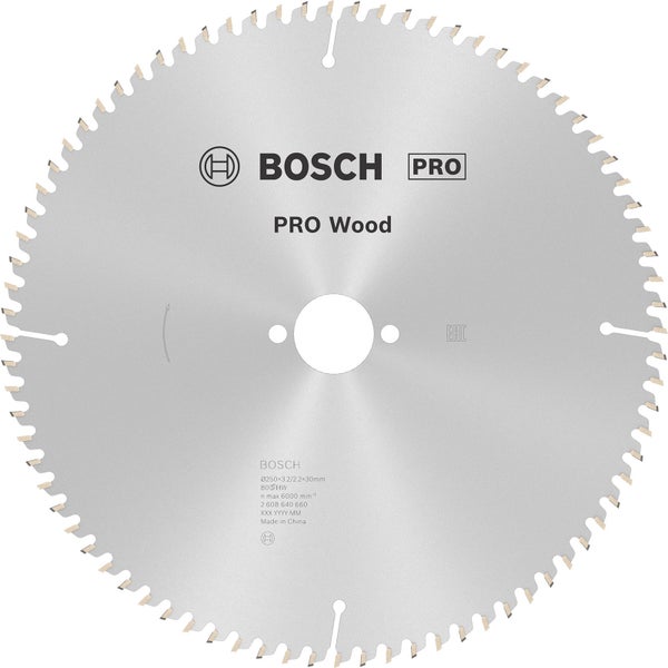Bosch PRO Wood Kreissägeblatt 250 x 3,2 x 30 mm - 2608640660