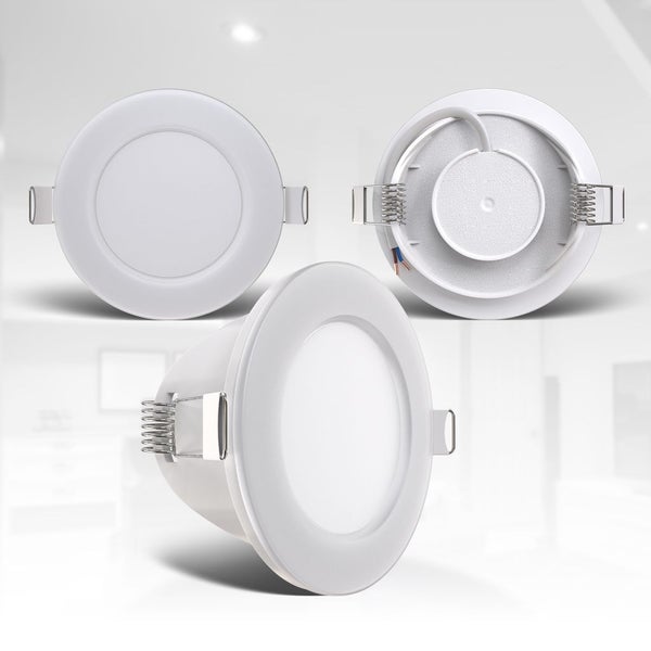 Einbaustrahler 68mm 5er Set - 230V, 3W, 350lm, LED, IP65, neutralweiß, weiß