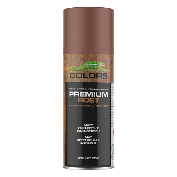 Sprühdose mit Premium Rosteffekt Lack für den Innenbereich, mattes Finish.