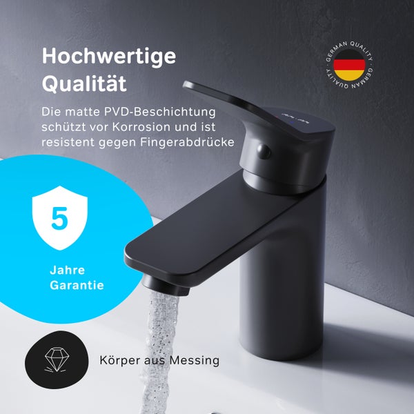 AM.PM Waschtischarmatur mit Einhebelmischer FXA02122 X-Joy Schwarz matt
