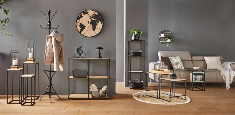 FRANK FLECHTWAREN | Regal Classic, breit, METALL, HOLZ, 80 x 40 x 80 cm