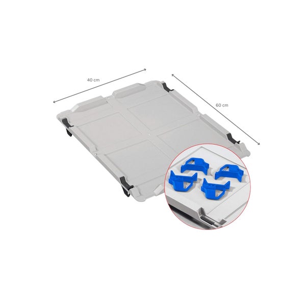 PROREGAL Spar Set 4x Eurobox Nextgen Economy Mit Auflagedeckel & 4x Schiebeschnappverschlüsse Blau Griffe Offen HxBxT 22 x 40 x 60 cm 44 Liter