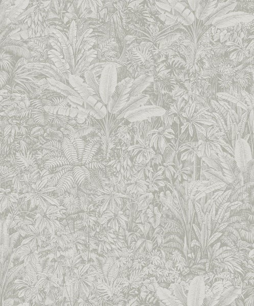 Masureel Tapete Dschungelmuster Grau - 53 cm x 10.05 m - 630085