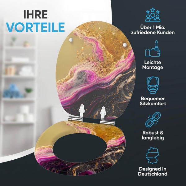 WC-Sitz mit Absenkautomatik Marmor Brillante