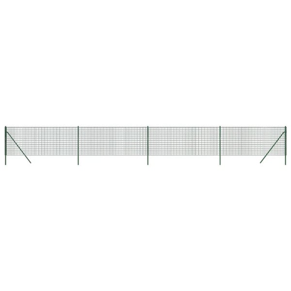 Maschendrahtzaun Grün 0,8x10 m Verzinkter Stahl