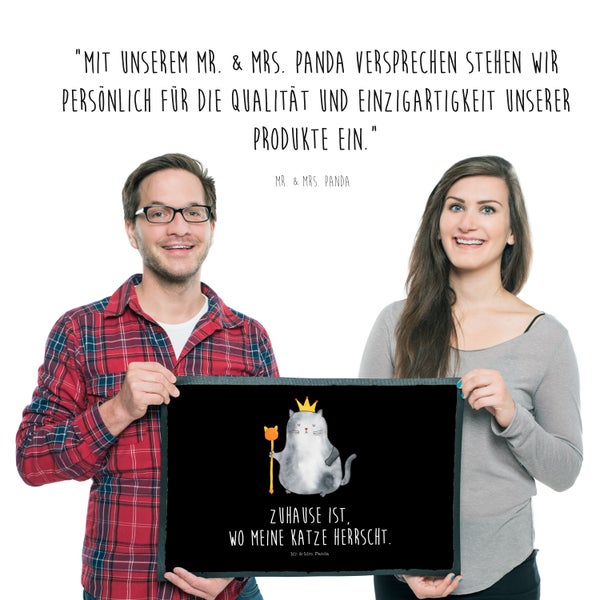 Mr. & Mrs. Panda 50 x 75 cm Fußmatte Katze König - Schwarz