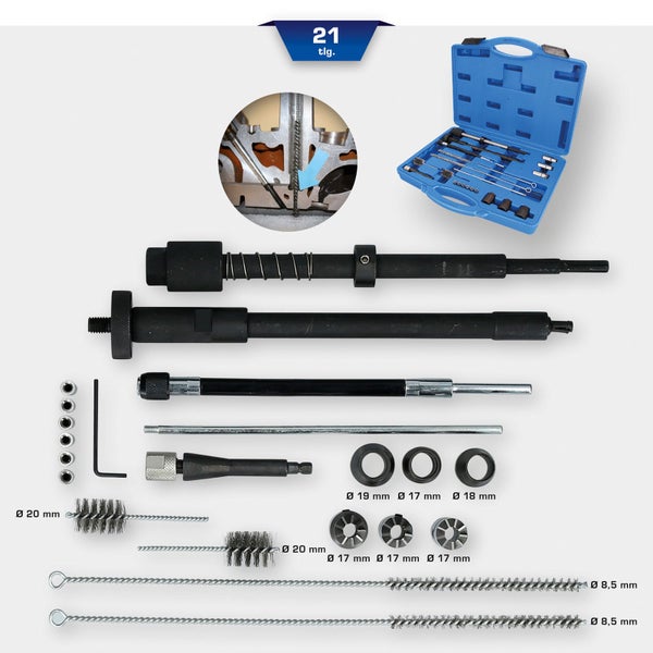 BRILLIANT TOOLS Injektorsitz- und Schacht-Reinigungs-Satz 21tlg. - BT551300