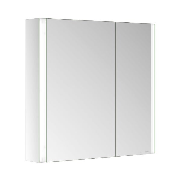 KEUCO Royal Mia Aufputz-LED-Spiegelschrank 80cm, 2 Türen, asymmetrisch, Seiten verspiegelt