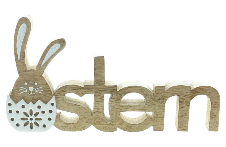 FRANK FLECHTWAREN | Schriftzug Ostern, MANGOHOLZ, MDF, 28,5 x 2,5 x 15 cm