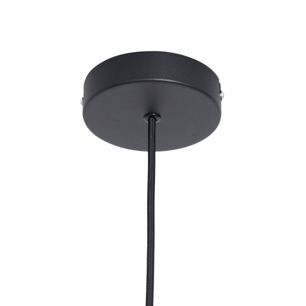 Japandi Hängelampe Braun mit Stoffschirm 50cm - Plu