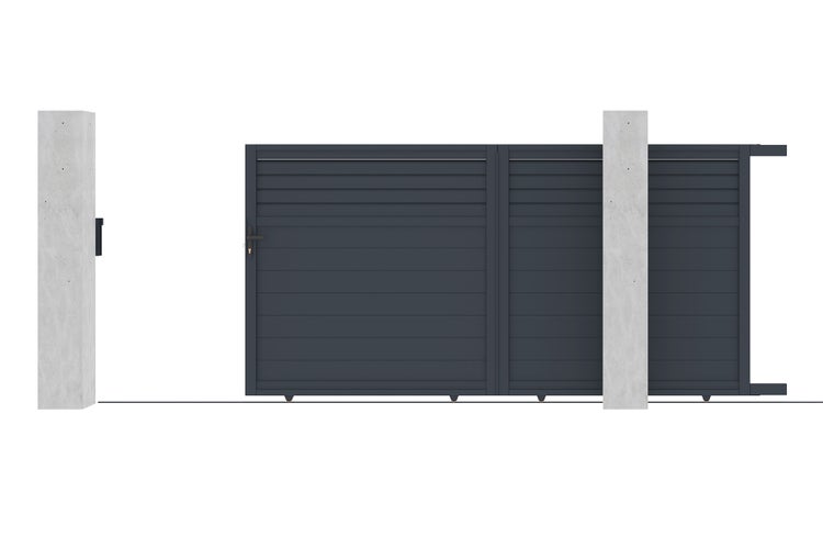Schiebetor aus Aluminium 3,5m CARPATIA 350C180 Grau