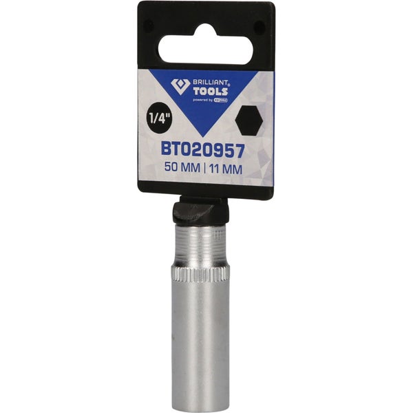 BRILLIANT TOOLS 1/4 Sechskant-Stecknuss lange Ausführung 11 mm - BT020957