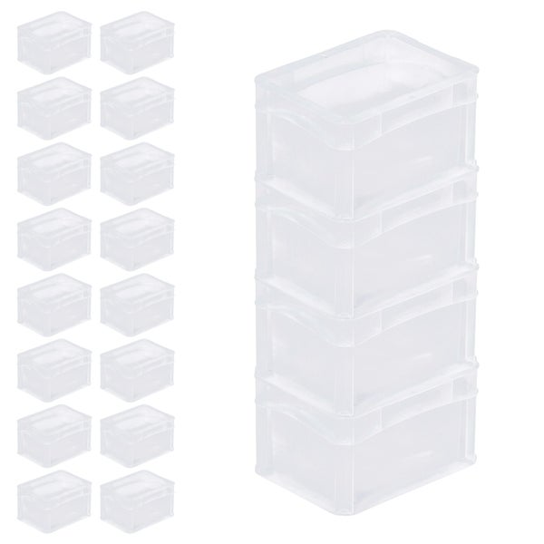 PROREGAL SuperSparSet 20 x Transparenter Eurobehälter BasicLine Mit Geschlossenem Griff und Klickdeckel HxBxT 12 x 15 x 20 cm 2,2 Liter Eurobox