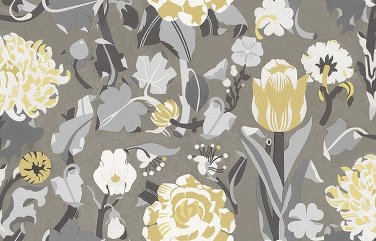 Borastapeter Tapete Blumen Grau - 49 cm x 10.05 m - 660810