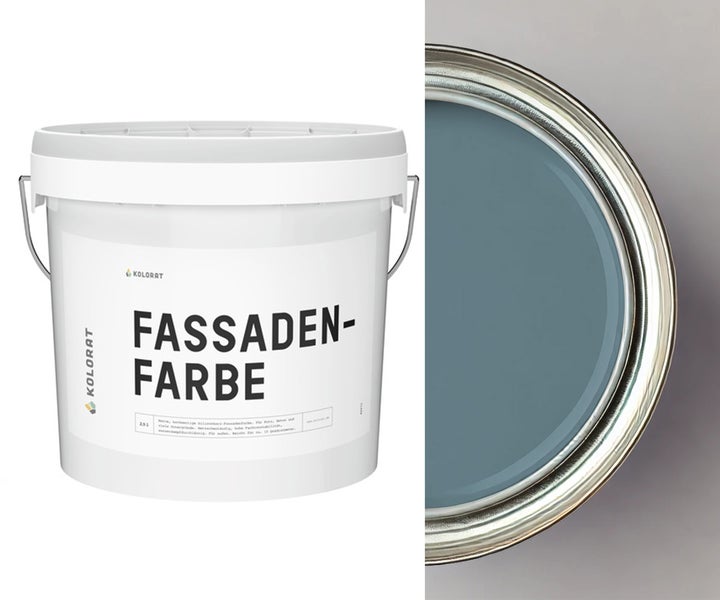 Kolorat Fassaden- & Sockelfarbe - Gedecktes Petrol K/46-10-16-50/T – 10L Hochwertige Fassadenschutz, Sockelfarbe, Silikonharzfassadenfarbe, wasserabweisend, wetterbeständig, farbtonstabil, für Fassaden und Sockel im Außenbereich