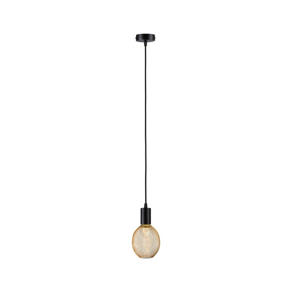Pendelleuchte Ravi IP44 E27 1800K 200lm 4,2W Schwarz matt