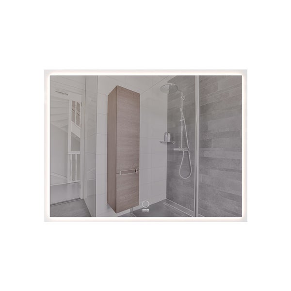 Home Deluxe - LED-Spiegel NOLA - Rechteckig 80 x 60 cm - 3 verschiedene Lichtfarben, Antibeschlagssystem - 38 Watt Gesamtleistung I Wandspiegel Badspiegel Badezimmerspiegel