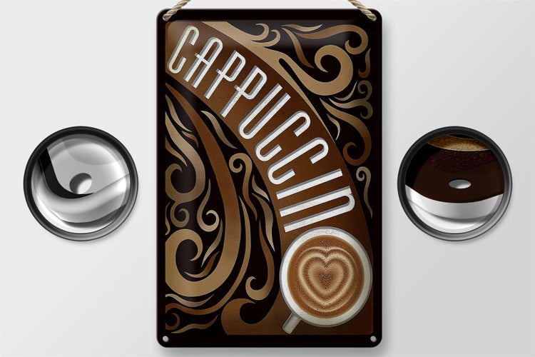 Blechschild Spruch 20x30cm Cappuccino Kaffee
