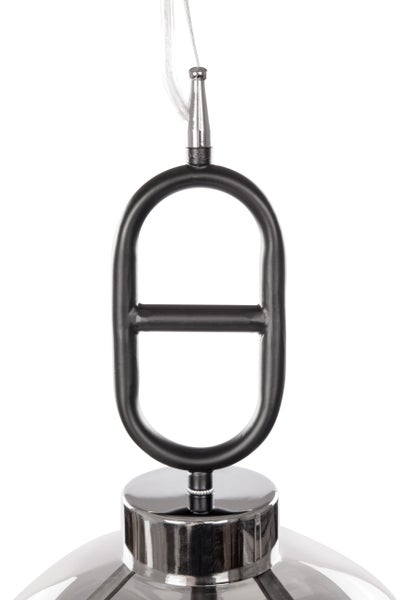 Designer Hängelampe aus Glas, Glaskugel Lampe Grau 25 cm | Wohnzimmer Esszimmer Leuchte