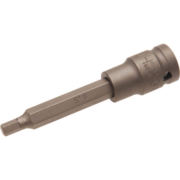BGS Kraft-Bit-Einsatz Länge 100 mm Antrieb Innenvierkant 12,5 mm (1/2) Innensechskant 6 mm - 4286