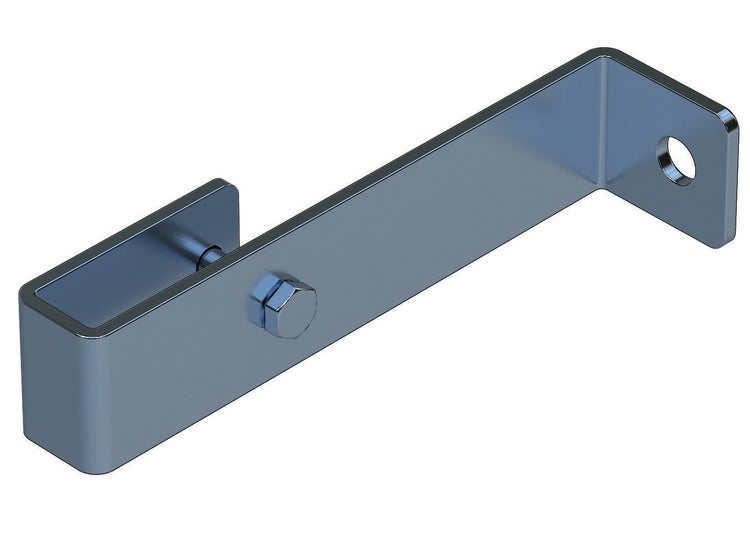 Metallhalterung mit Schraube und Bohrung