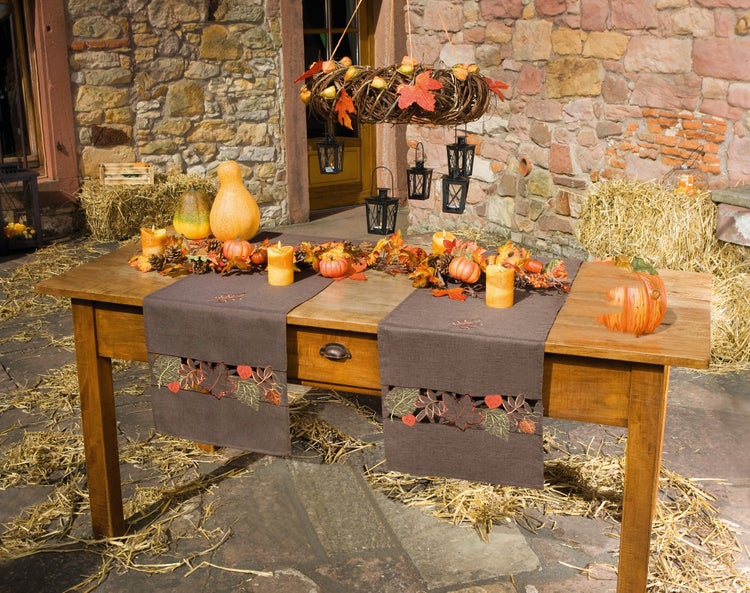 Tischläufer Herbstlaub, braun