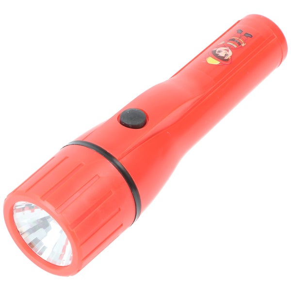 LED Kindertaschenlampe im tollen Feuerwehrmann Design, einfach zu bedienen, nur 135 Gramm schwer, Lieferung erfolgt mit 2x AA Batterien