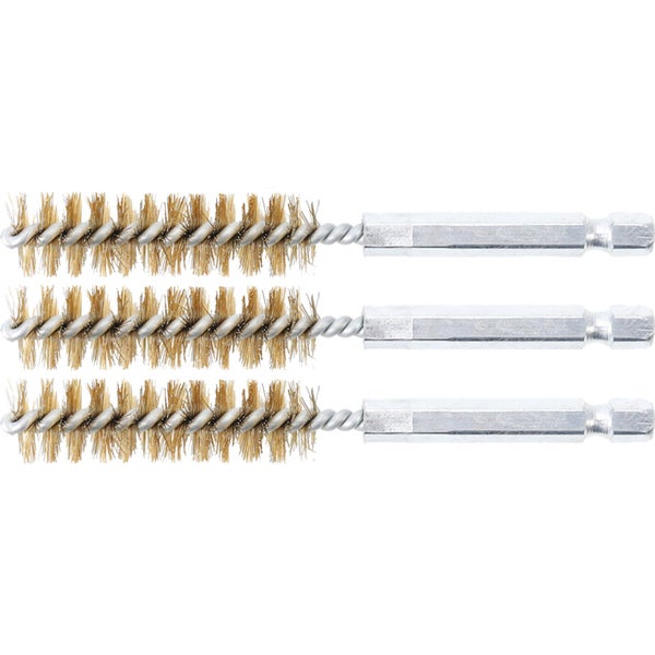 BGS Messingbürste 13 mm Antrieb Außensechskant 6,3 mm (1/4) 3tlg. - 3078-13-M