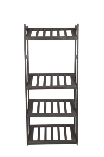 PROREGAL Getränkekistenregal SPREEWALD HxBxT 163x70x33cm 4 Ebenen Massives Kiefernholz Grau geölt