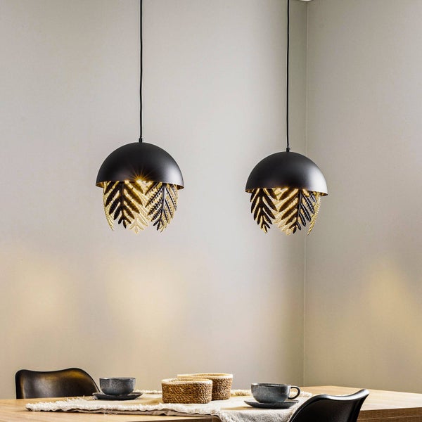 Lucande Pendelleuchte Aparas (Design, Modern) in Schwarz aus Metall (2 flammig E27) - Design-Hängeleuchte Esstischlampe Hängelampe Hängeleuchte Wohnzimmerleuchte