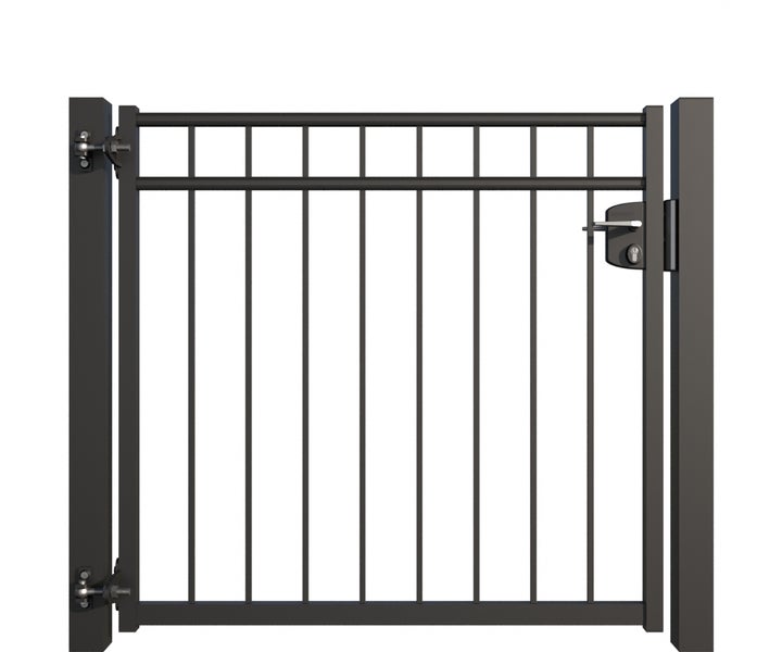 Gartentor aus Metall mit Schloss