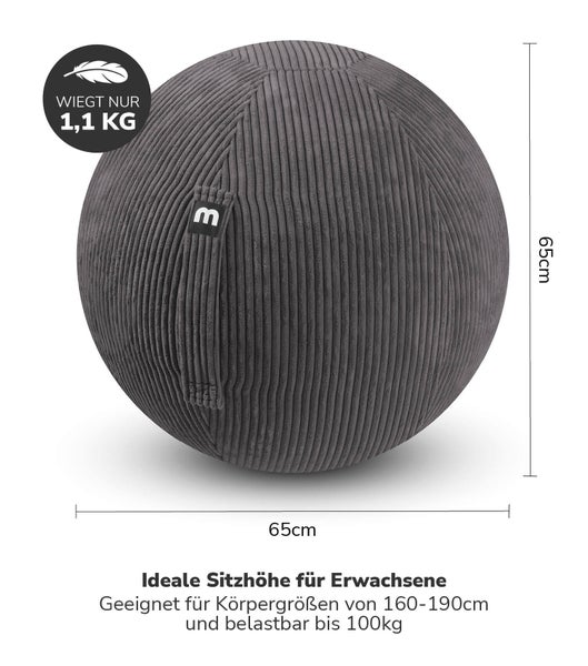 Runder Sitzsack aus Cord