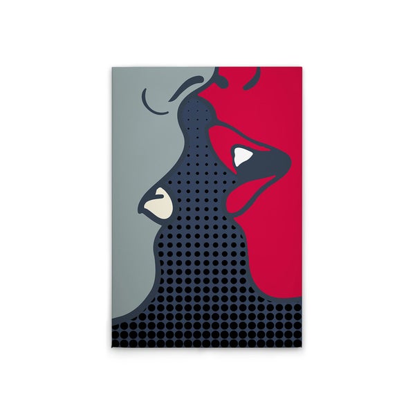 Abstraktes Kunstwerk mit Gesichtsprofilen