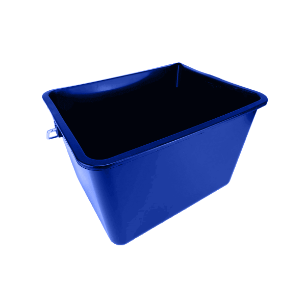 Blauer Mörtelkübel aus Kunststoff