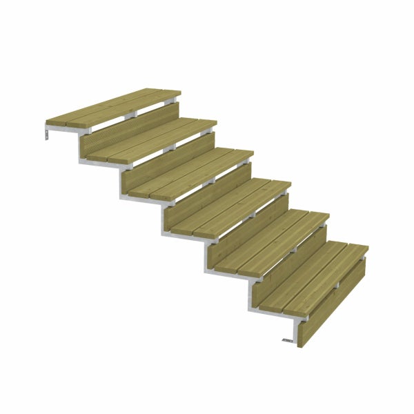 3er Set Stahl Treppenwange 6 Stufen - Option für Setzstufen-Höhe 102cm