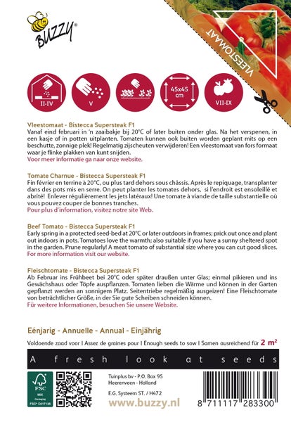 Buzzy Bistecca Supersteak F1 Fleisch Tomatensamen Packung
