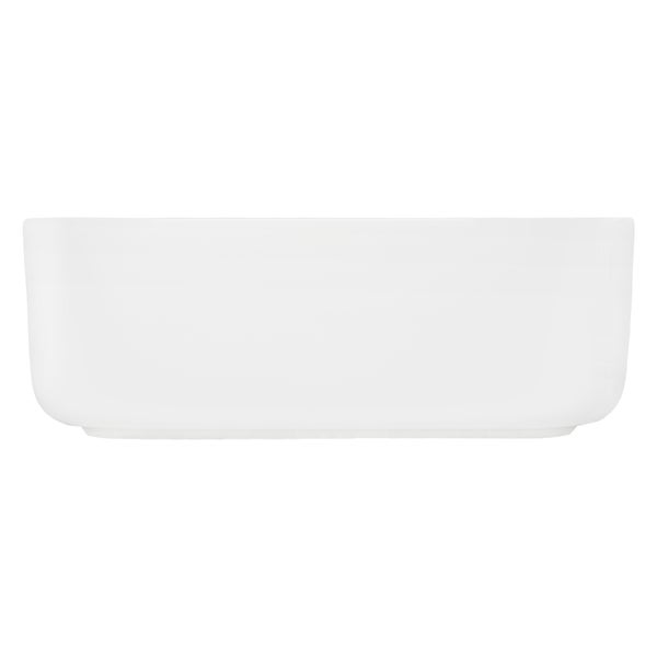 ECD Germany Waschbecken Waschtisch Keramik 390x390x140 mm Weiß inkl. Ablaufgarnitur für Waschbecken ohne Überlauf Aufsatzbecken Aufsatzwaschbecken Aufsatzwaschtisch Waschschale Spülbecken Becken