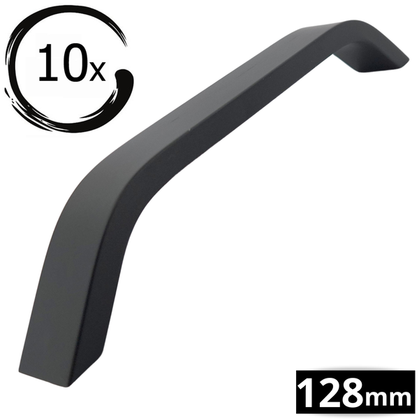 Zehn Möbelgriffe, Stangenform, 128 Millimeter