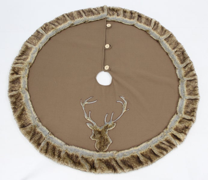 FRANK FLECHTWAREN | Christbaumdecke Hirsch, Ø 120 cm, POLYESTER