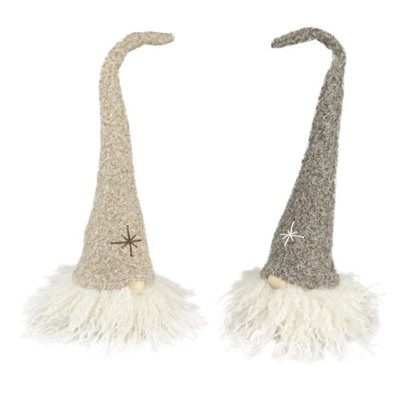 Zwei dekorative Zwerge mit Bart und Mütze