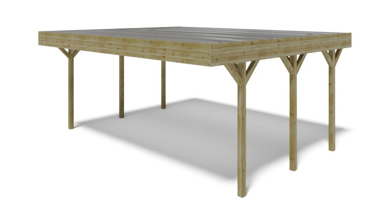 Carport Garagendach 6,06x5,03 m - 30 m2 - PVC-Abdeckung 