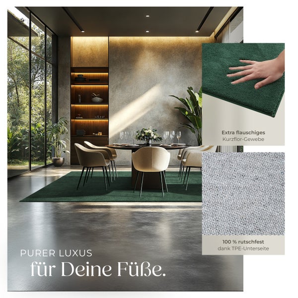 Kurzflorteppich tectake rutschfeste Unterseite verschiedene Größen und Farben 200 x 290 cm