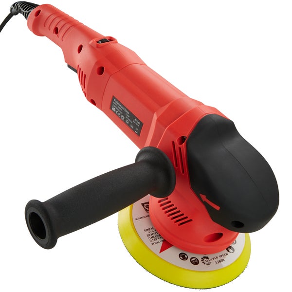 26-teiliges Exzenter Poliermaschinen-Set tectake  inklusive 2 Mikrofasertüchern und 2 Ersatzkohlen 710 W schwarz/rot