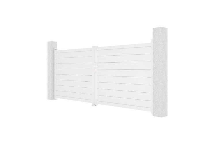 Flügeltor 3,5m EIGER H.140 Weißaluminium