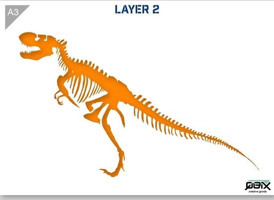 Dinosaurier-Schablone - T-Rex-Schablone - 2-lagige A3-Schablone aus Kunststoff