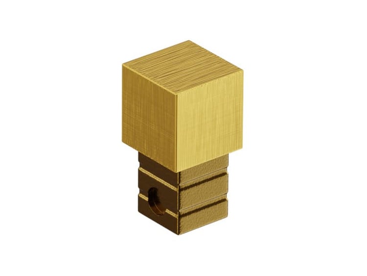 Einzelner Messing-Endknopf mit quadratischer Form