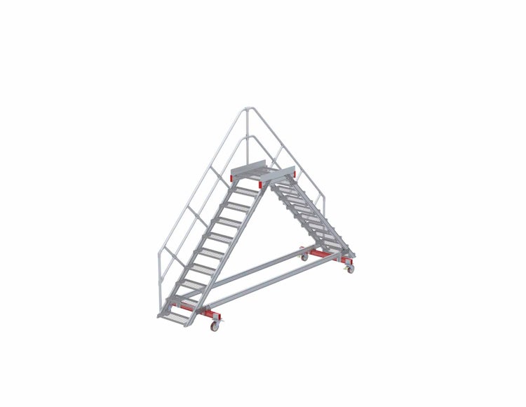 Mobile Treppe aus Metall mit Geländer für den flexiblen Einsatz