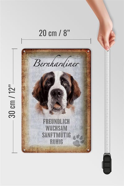 Blechschild Spruch 20x30cm Bernhardiner Hund Schild